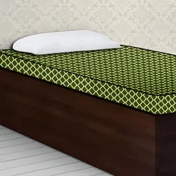 Stylista Green & Black Cotton Single Size Water Resistant Mattress Protector-11