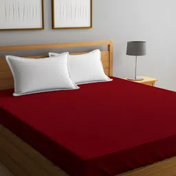 GADDA CO Maroon Cotton Terry Waterproof Elastic Fitted Mattress Protector-image-58
