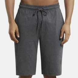 Solid Men Dark Grey Basic Shorts-image-44