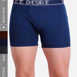 T.T. Pack Of 4 Desire Pure Cotton Trunks-picture-57