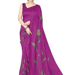KALINI Purple & Green Floral Silk Blend Bagh Saree-image-24
