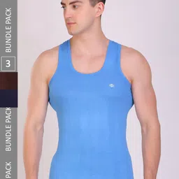 T.T. Men Pack Of 3 Titanic Pure Cotton Innerwear Vests-image-95