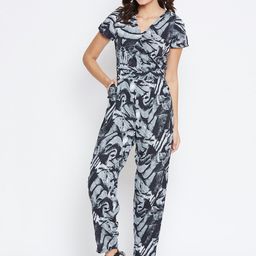 La Zoire Black & Grey Printed Basic Jumpsuit-picture-13