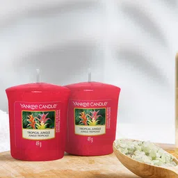 YANKEE CANDLE Pink Tropical Jungle Scented Votive Candle-image-4