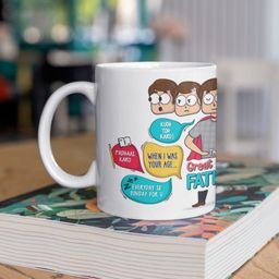 Oye Happy Men White Printed Ceramic Mug-27