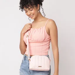 Fastrack PU Structured Sling Bag with Quilted-2