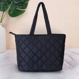 Anekaant Checked Structured Tote Bag With Quilted-36