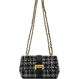 MIRAGGIO Checked Structured Shoulder Bag-11