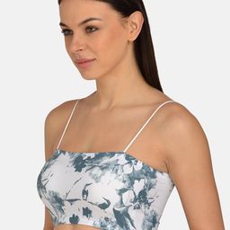 mod & shy White & Grey Printed Non-Wired Lightly Padded Bralette Bra MS249 image 2