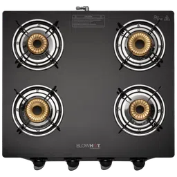 BLOWHOT Pearl Toughened Glass Top 4 Burner Manual Gas Stove (ISI Certified, Black)-image-76