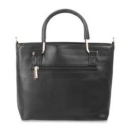 Mochi Black PU Structured Handheld Bag with Quilted image 4