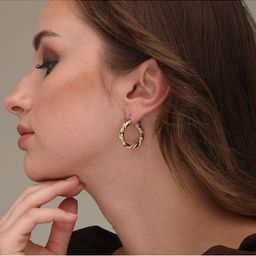 PALMONAS Gold-Toned Circular Hoop Earrings image 4