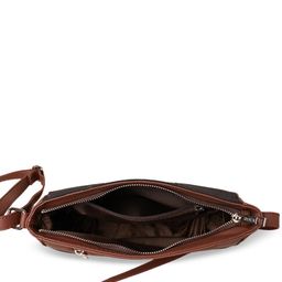 ZOUK Orange Geometric Striped Structured Sling Bag image 2