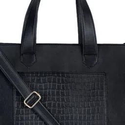 ALL ABOUT HER Checked PU Structured Tote Bag with Quilted image 3