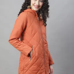 HOUSE OF VEDAS Lightweight Faux Fur Trim Longline Quilted Jacket-picture-25