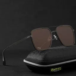 OKNO Unisex Rectangle Sunglasses with Polarised and UV Protected Lens-37