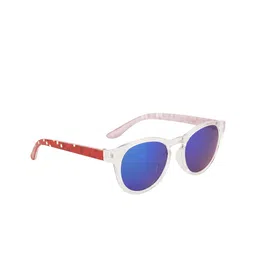 YK Unisex Kids Green Lens & White Round Sunglasses with UV Protected Lens-17