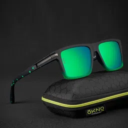 OKNO Unisex Rectangle Sunglasses with Polarised and UV Protected Lens image 3