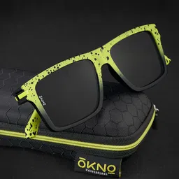 OKNO Unisex Rectangle Sunglasses with Polarised and UV Protected Lens image 4