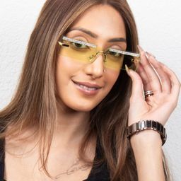 Ted Smith Women Square Sunglasses with UV Protected Lens TSF-CRYSTAL_C7-16