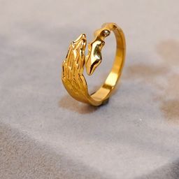 SWASHAA 18KT Gold-Plated Panini Snake Shaped Finger Ring-image-39