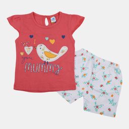 V-Mart Infants Printed Pure Cotton T-shirt With Shorts-picture-43
