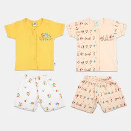 V-Mart Infants Kids Pack Of 2 Cotton Printed T-shirt with Shorts-image-40