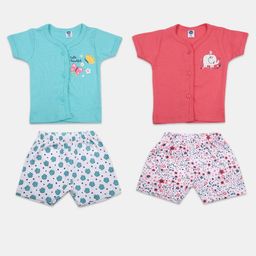 V-Mart Infants Pack Of 2 Printed Pure Cotton T-shirt With Shorts-image-65