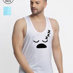 Friskers Pack Of 2 Printed Sleeveless Gym Vest-image-29