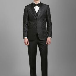 Louis Philippe 3-Pc Printed Slim Fit Single Breasted Suit-image-93