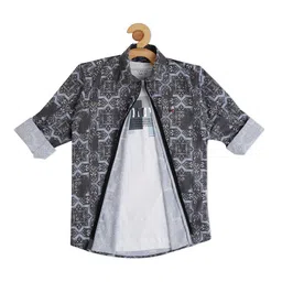 CAVIO Boys Ethnic Printed Cotton Casual Shirt With T-Shirt-picture-0