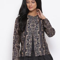 ROOTED Women Black Embroidered Top-image-20