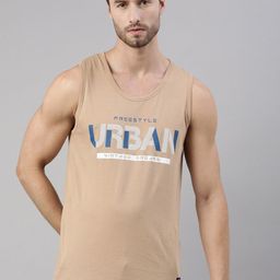 Joven Men Brown & Blue Printed Cotton Tank Vest-image-37