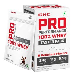 GNC Pro Performance 100% Whey Protein,  8 sachets/pack  Assorted -52