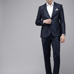 Men 2PC NOTCH BASIC- SUPER SLIM FIT 84% TR/16% RAYON Self Design Suit-picture-14