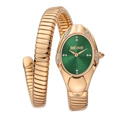 Just Cavalli Women Green Brass Dial & Rose Gold Toned Stainless Steel Wrap Around Straps Analogue Watch-46