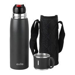Cello Black Stainless Steel  Double Walled Water Bottle 750 ml-image-96