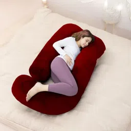 Polyester Fibre Solid Pregnancy Pillow Pack of 1-image-82