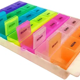 Pill Organizer for 28 Days/4 Weeks with Transparent and Detachable Compartments with Prescribed Timeslots Pill Box-14