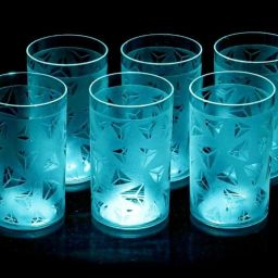(Pack of 6) Prizam Designed Transparent Unbreakable Plastic Glass Set of 6 Pcs / Glass Set Water/Juice Glass-17
