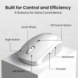 Portronics Toad 30/6 buttons,runs on 2 AA battery,Soft side grip,adj. DPI upto 1600 DPI Wireless Optical Mouse image 5