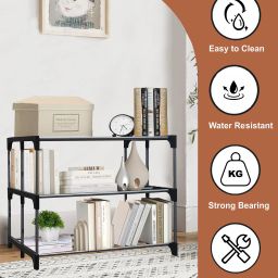 konline 3 Layer Metal Rack Metal Open Book Shelf image 2