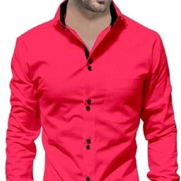 Men Slim Fit Solid Spread Collar Casual Shirt-image-16