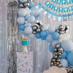 Special You 70-Pcs Blue & White Textured Birthday Decor Items-42