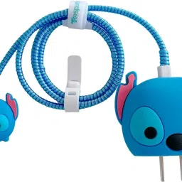 DAEMON Compatible for iPhone Charger Cover for 18-20W Full Protection(Blue Draft) Cable Protector-image-48