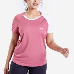 Women Badminton T-shirt sensation 530 Pink White-image-6