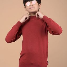 Crimsoune Club Boys High Neck Cotton Pullover-45