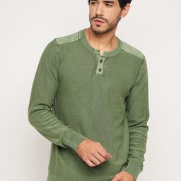Club York Striped Henley Neck Cotton Pullover-image-94
