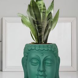 LASAKI Green Buddha Textured Ceramic Planter-image-38