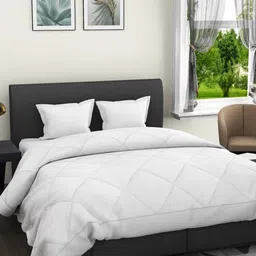 BIANCA White Solid AC Room 300 GSM Double Bed Comforter-27
